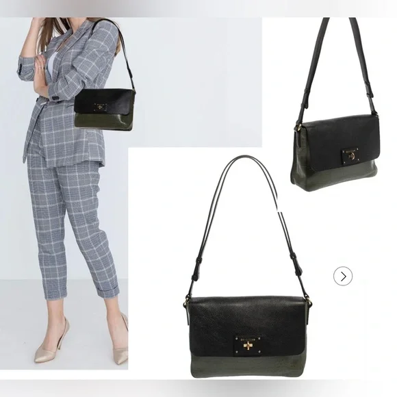 Cole Haan purse shoulder bag crossbody croc embossed leather Luxury - Picture 1 of 12